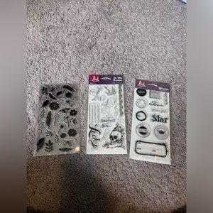 Set of three clear stamps